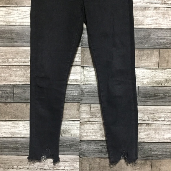 Agolde Sophie Jeans Women’s 28 Black Gray (Inseam 28) Raw Hem High Rise Stretch - Picture 6 of 10